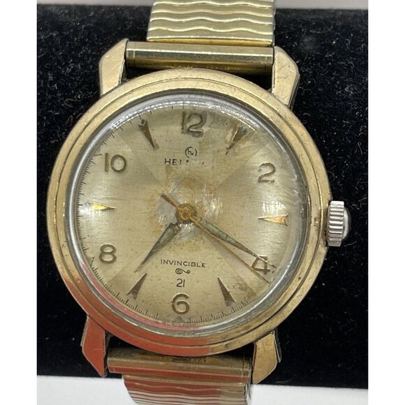 Mens Vintage Helbros Invincible Watch Running Mechanical Stretch - Picture 4 of 10
